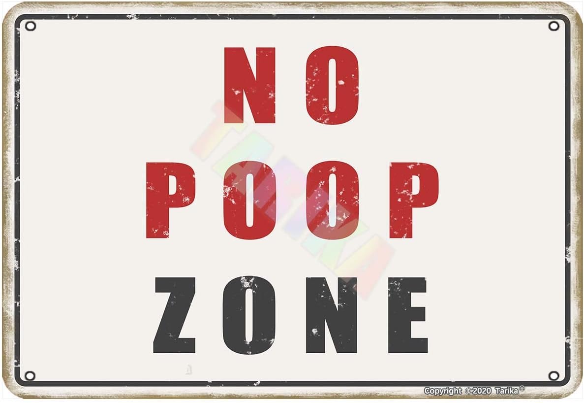 No Poop Zone Metal Sign Vintag - Farming Zone 评论和价格