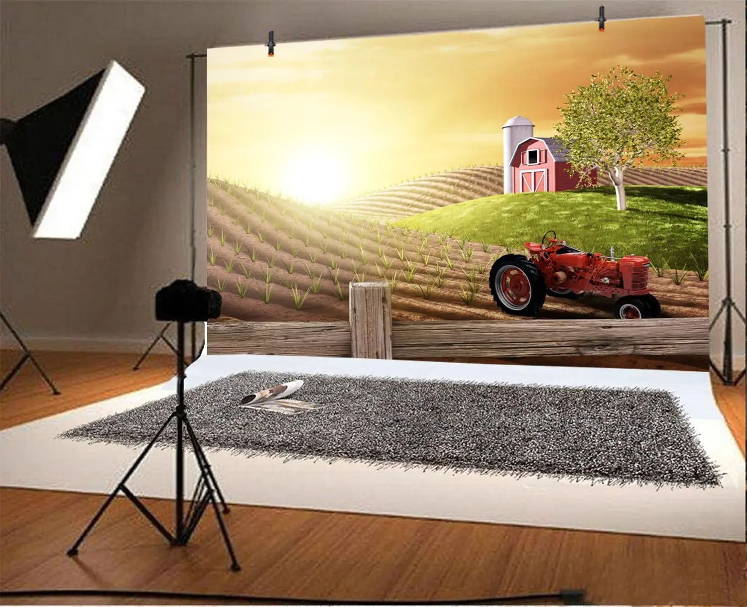 Morning Busy Farm Fresh Sunris - Agriculture Farming Background 评论和价格