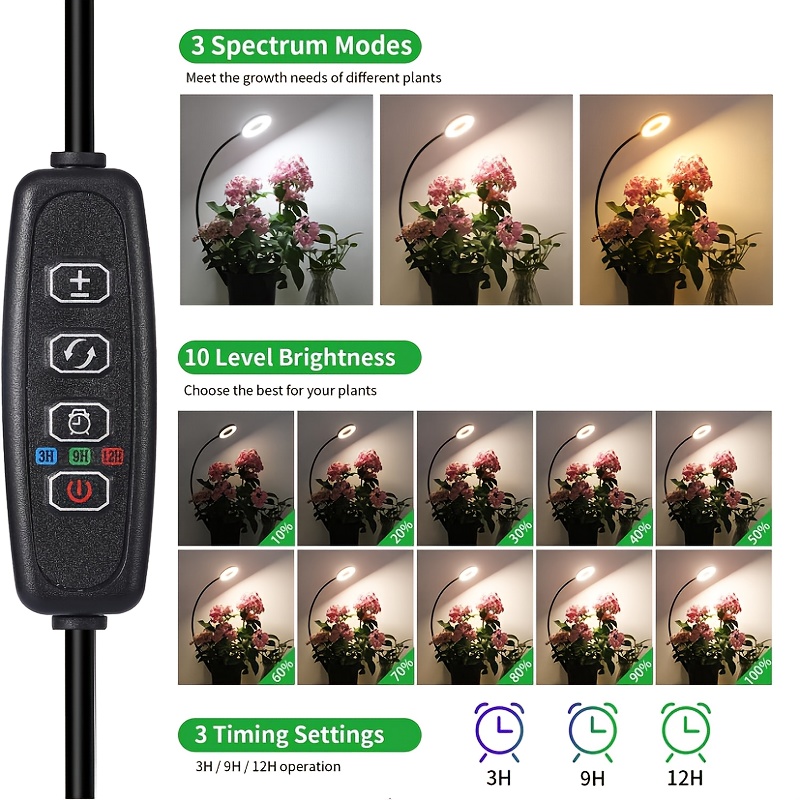 2-in-1 LED Grow Light & Readin - Plant Growth Regulator 评论和价格