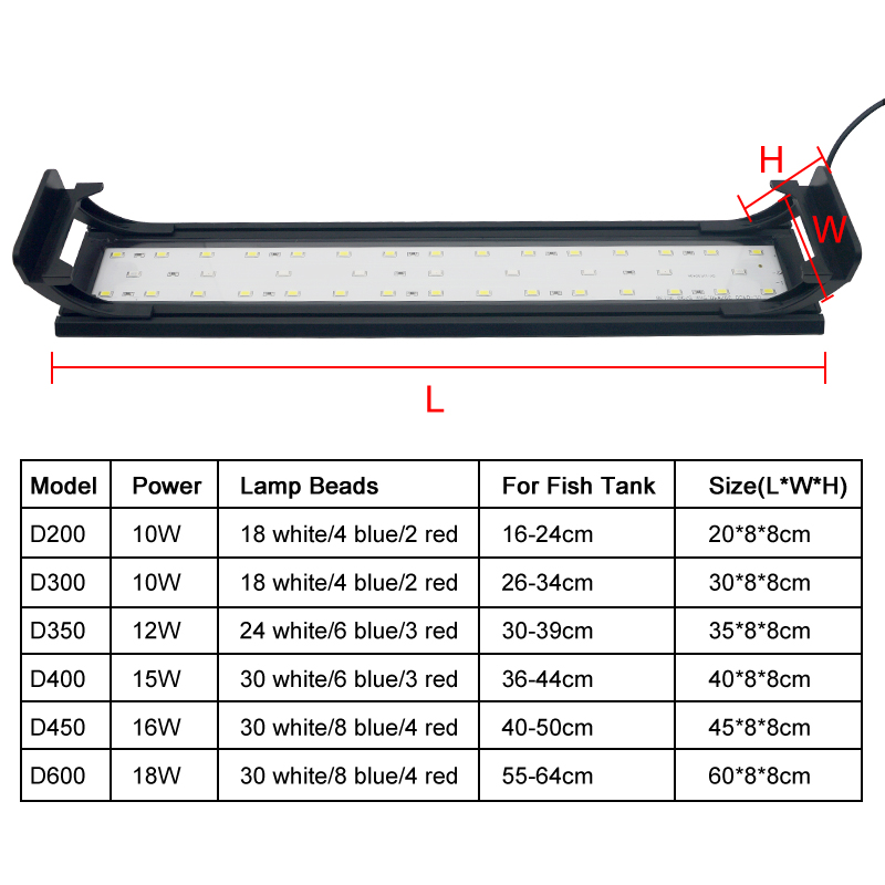 Aquarium LED Light for 16-64CM - Plant Growth Regulator 评论和价格