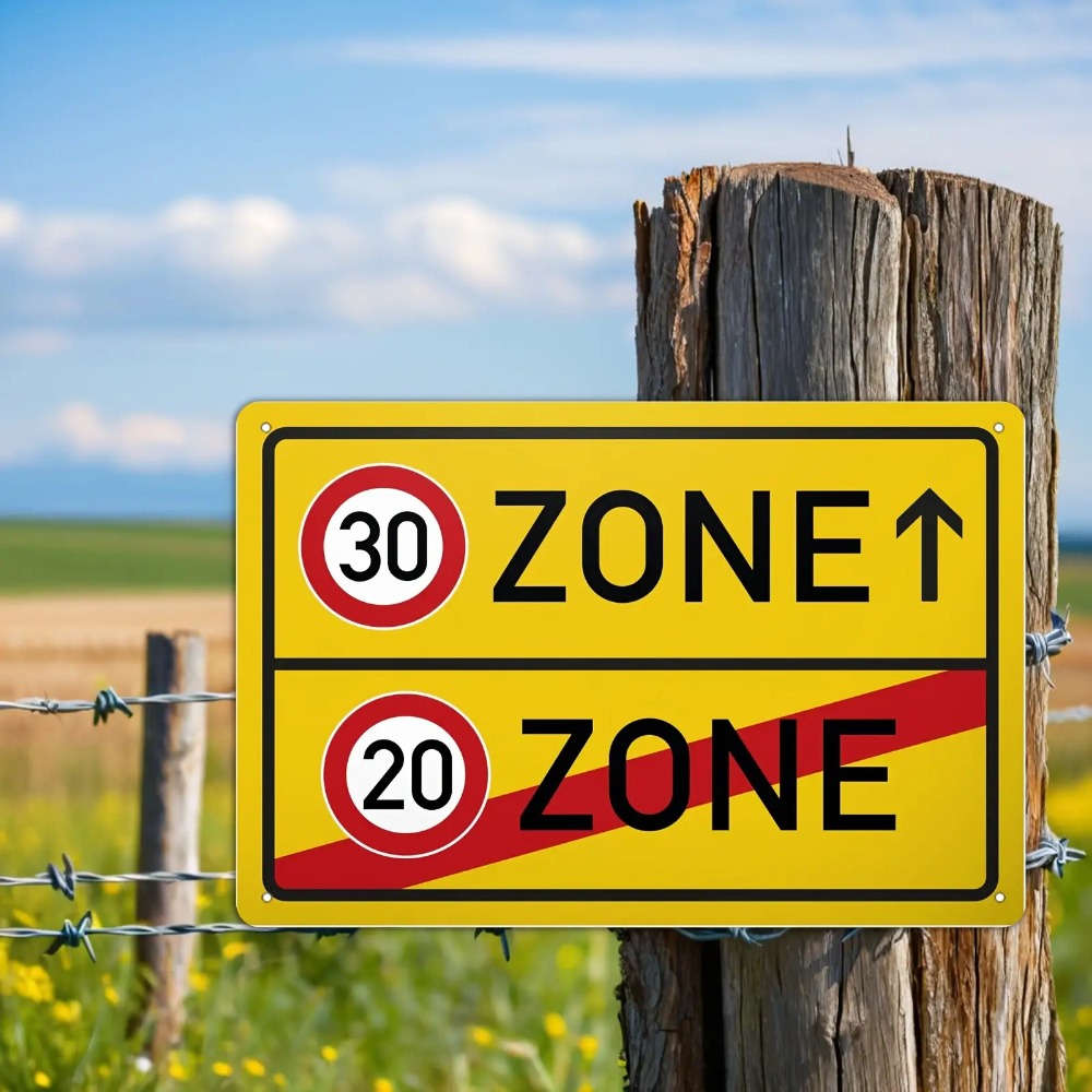 Tin Sign - 30 20 Speed Limit Z - Farming Zone 评论和价格