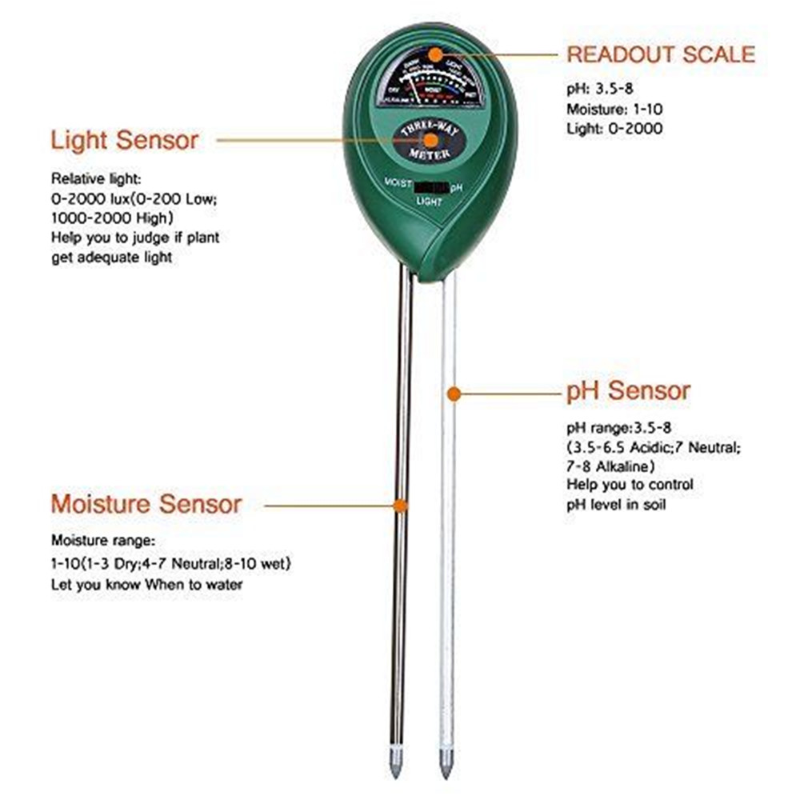 3 in 1 Soil PH Meter Sunlight  - Plant Growth Regulator 评论和价格